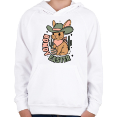 PRINTFASHION Howdy Easter - Gyerek kapucnis pulóver - Fehér