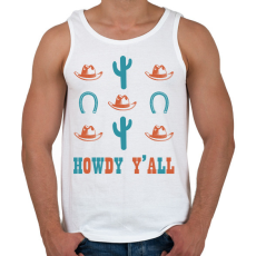 PRINTFASHION Howdy Y'all - Férfi atléta - Fehér