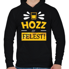 PRINTFASHION Hozz egy felest! - Férfi kapucnis pulóver - Fekete