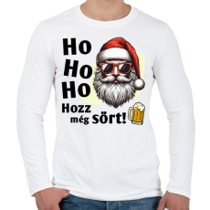 PRINTFASHION Hozz még sört - Hipszter Mikulás - Férfi hosszú ujjú póló - Fehér