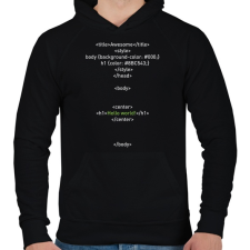 PRINTFASHION HTML - Férfi kapucnis pulóver - Fekete férfi pulóver, kardigán