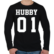 PRINTFASHION Hubby - Férfi hosszú ujjú póló - Fekete