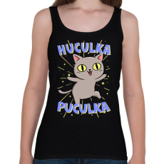 PRINTFASHION Huculka Puculka macska - Női atléta - Fekete