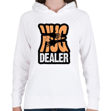 PRINTFASHION Hug Dealer - Női kapucnis pulóver - Fehér női pulóver, kardigán