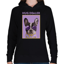 PRINTFASHION HUG DEALER - Női kapucnis pulóver - Fekete női pulóver, kardigán