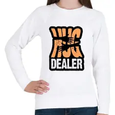 PRINTFASHION Hug Dealer - Női pulóver - Fehér női pulóver, kardigán