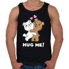 PRINTFASHION Hug me! - Férfi atléta - Fekete