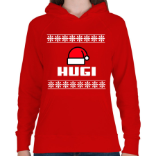 PRINTFASHION HUGI - Női kapucnis pulóver - Piros női pulóver, kardigán