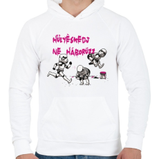 PRINTFASHION Hülyéskedj ne háborúzz - starwars paródia  - Férfi kapucnis pulóver - Fehér