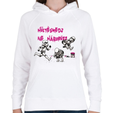 PRINTFASHION Hülyéskedj ne háborúzz - starwars paródia  - Női kapucnis pulóver - Fehér női pulóver, kardigán