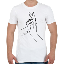 PRINTFASHION Human Hand and Dog's Paw - Férfi póló - Fehér férfi póló