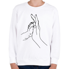 PRINTFASHION Human Hand and Dog's Paw - Gyerek pulóver - Fehér gyerek pulóver, kardigán