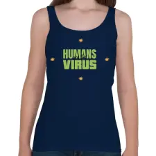 PRINTFASHION humanvirus - Női atléta - Sötétkék női trikó