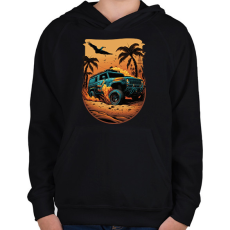 PRINTFASHION HUMMER Hod Rod Beach - Gyerek kapucnis pulóver - Fekete