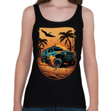 PRINTFASHION HUMMER Hod Rod Beach - Női atléta - Fekete női trikó