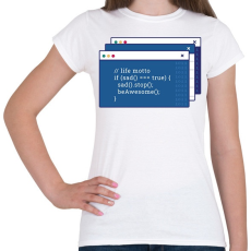 PRINTFASHION Humoros kódolás - Női póló - Fehér