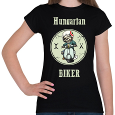 PRINTFASHION HUNGARIAN BIKER - Női póló - Fekete