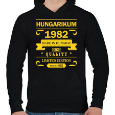 PRINTFASHION Hungarikum - Évszámmal - Férfi kapucnis pulóver - Fekete férfi pulóver, kardigán