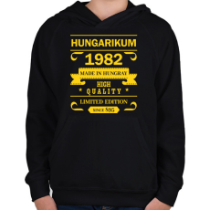 PRINTFASHION Hungarikum - Évszámmal - Gyerek kapucnis pulóver - Fekete