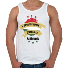 PRINTFASHION Hungarikum - Hónappal - Férfi atléta - Fehér atléta, trikó