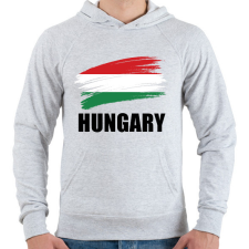 PRINTFASHION Hungary 2 - Férfi kapucnis pulóver - Sport szürke férfi pulóver, kardigán