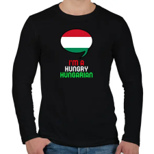 PRINTFASHION HUNGRY - Férfi hosszú ujjú póló - Fekete férfi póló