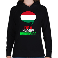 PRINTFASHION HUNGRY - Női kapucnis pulóver - Fekete női pulóver, kardigán