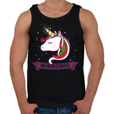 PRINTFASHION Hunikornis - Férfi atléta - Fekete atléta, trikó