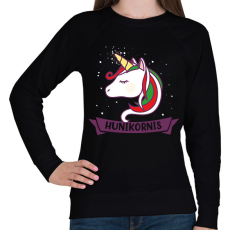 PRINTFASHION Hunikornis - Női pulóver - Fekete