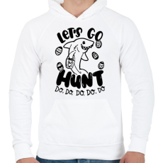PRINTFASHION Hunt do, do, do - Férfi kapucnis pulóver - Fehér