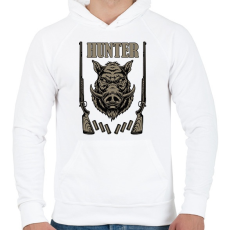 PRINTFASHION Hunter - Férfi kapucnis pulóver - Fehér