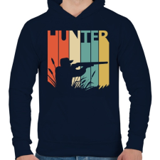 PRINTFASHION Hunter logó - Férfi kapucnis pulóver - Sötétkék férfi pulóver, kardigán