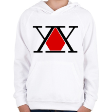 PRINTFASHION Hunter X Logo - Gyerek kapucnis pulóver - Fehér