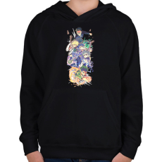 PRINTFASHION HunterxHunter karakterek - Gyerek kapucnis pulóver - Fekete