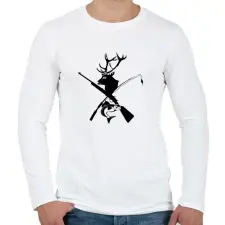 PRINTFASHION hunting and fishing  - Férfi hosszú ujjú póló - Fehér férfi póló