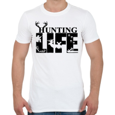 PRINTFASHION Hunting Life - Férfi póló - Fehér férfi póló