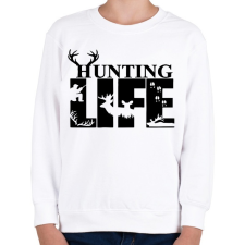 PRINTFASHION Hunting Life - Gyerek pulóver - Fehér gyerek pulóver, kardigán