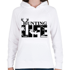 PRINTFASHION Hunting Life - Női kapucnis pulóver - Fehér női pulóver, kardigán