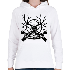 PRINTFASHION Hunting  - Női kapucnis pulóver - Fehér