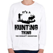 PRINTFASHION Hunting thing - Gyerek pulóver - Fehér gyerek pulóver, kardigán