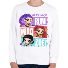 PRINTFASHION Huntrix - Kpop Demon Hunters - Gyerek pulóver - Fehér