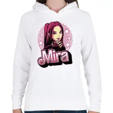PRINTFASHION Huntrix Mira - Női kapucnis pulóver - Fehér női pulóver, kardigán