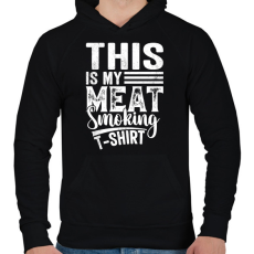 PRINTFASHION Hús füstölős póló - Férfi kapucnis pulóver - Fekete