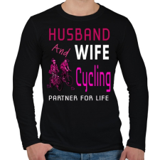 PRINTFASHION HUSBAND AND WIFE-Cycling - Férfi hosszú ujjú póló - Fekete férfi póló