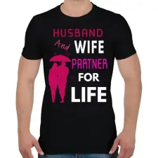 PRINTFASHION HUSBAND AND WIFE-LIFE - Férfi póló - Fekete férfi póló