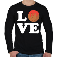 PRINTFASHION Húsgolyó love - Férfi hosszú ujjú póló - Fekete férfi póló