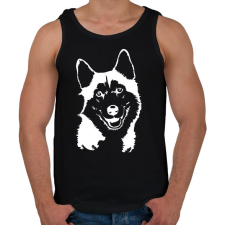 PRINTFASHION husky 2 - Férfi atléta - Fekete atléta, trikó