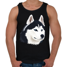 PRINTFASHION Husky - Férfi atléta - Fekete