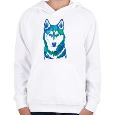 PRINTFASHION Husky - Gyerek kapucnis pulóver - Fehér