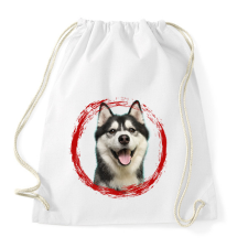 PRINTFASHION husky kutyus - férfi - Sportzsák, Tornazsák - Fehér tornazsák